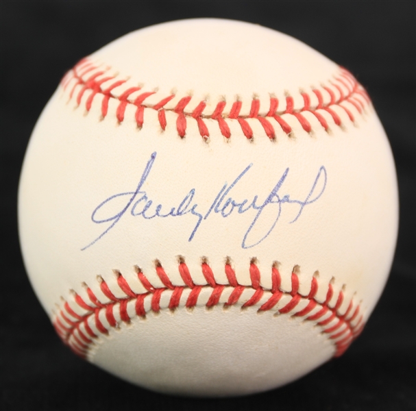 1993-94 Sandy Koufax Los Angeles Dodgers Signed ONL White Baseball (JSA)