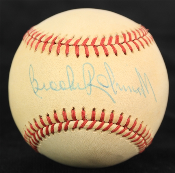 1985-89 Brooks Robinson Baltimore Orioles Signed OAL Brown Baseball (JSA)