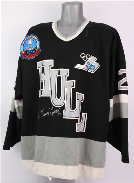 1993 Jim Campbell Hull Olympiques Signed Game Worn Jersey (MEARS LOA/JSA/Team Letter)
