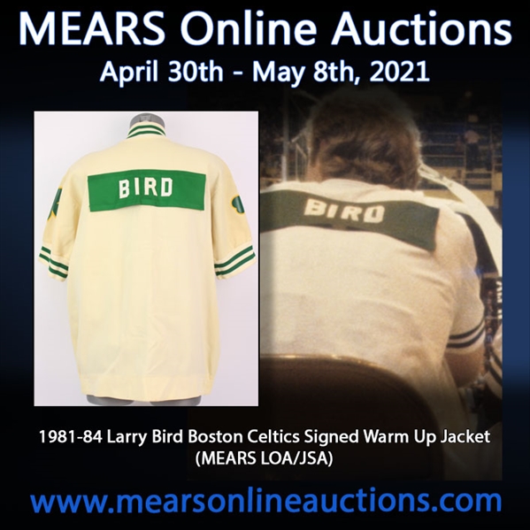 1981-84 Larry Bird Boston Celtics Signed Game Used Warm Up Jacket (MEARS LOA/JSA)