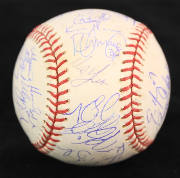 2003 Milwaukee Brewers Team Signed OML Selig Baseball w/ 30+ Signatures Including Geoff Jenkins, Richie Sexson, Scott Podesdnik & More (JSA/MLB Hologram) 