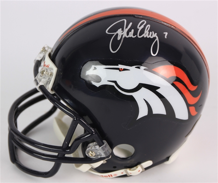 2000s John Elway Denver Broncos Signed Mini Helmet (JSA)