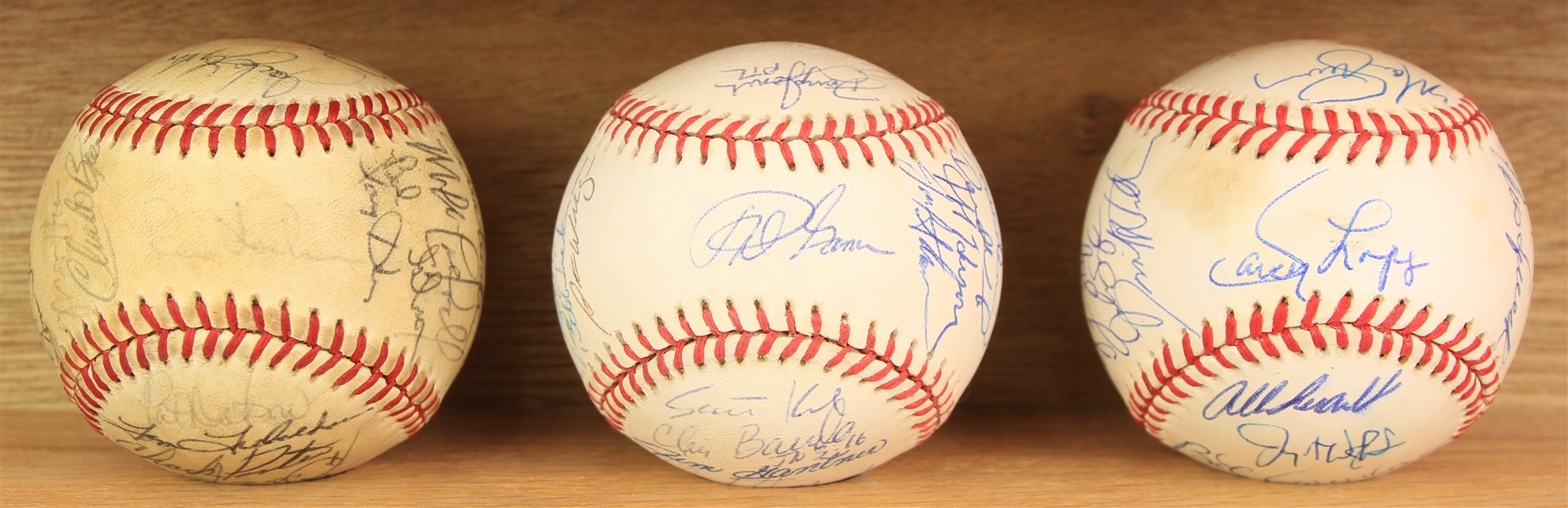 1985-2000 Milwaukee Brewers Team Signed Baseballs - Lot of 3 w/ Robin Yount, Don Sutton, Ted Simmons, Geoff Jenkins & More (JSA)