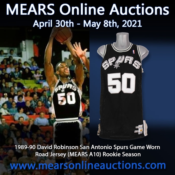 1989-90 David Robinson San Antonio Spurs Game Worn Road Jersey (MEARS A10) Rookie Season