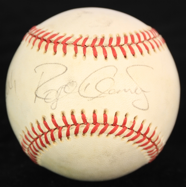 1985-89 Roger Clemens Boston Red Sox Signed OAL Brown Baseball (JSA)