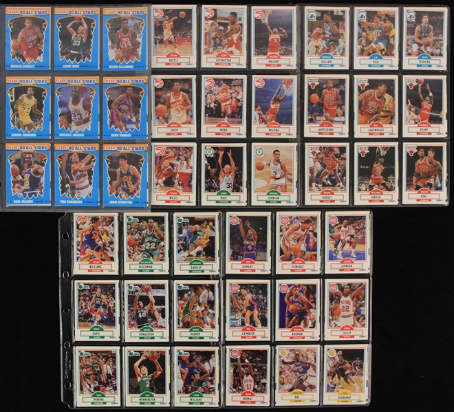 1990 Fleer Basketball Trading Cards - Complete Set of 198 + 100 Traded Cards & 12 All Star Insert Cards
