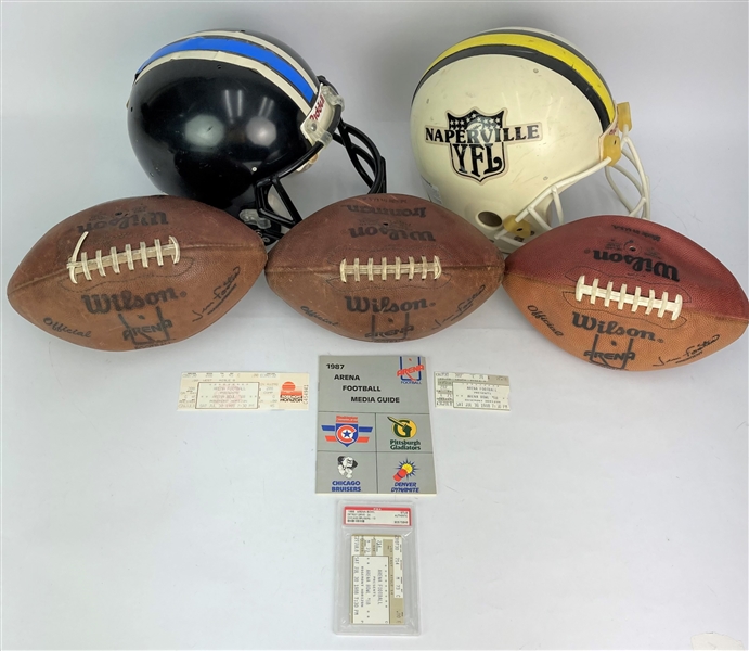 1980s Arena Football League Game Worn Collection - Lot of 40+ w/ Jerseys, Pants, Balls, Duffel Bags & More (MEARS LOA)