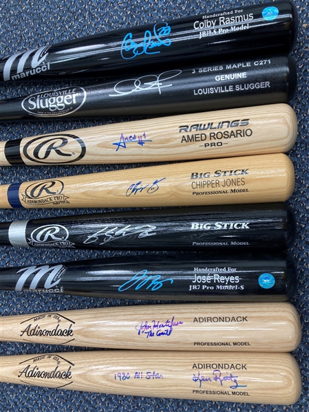 2010s Signed Baseball Bat Collection - Lot of 22 w/ Chipper Jones, Darryl Strawberry, Boog Powell, Mickey Rivers & More (JSA)