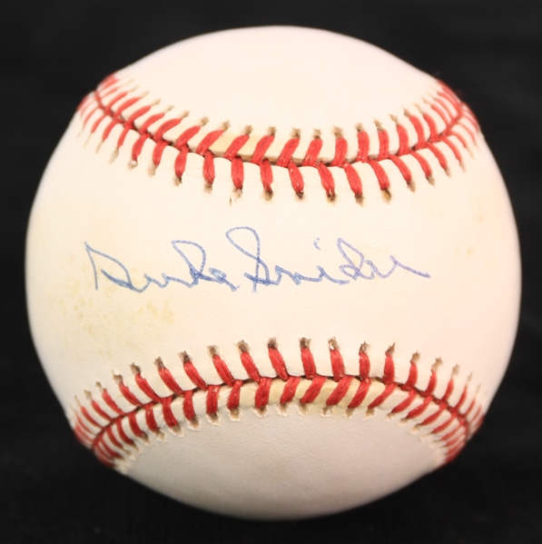 1995-99 Duke Snider Brooklyn Dodgers Signed ONL Coleman Baseball (JSA)