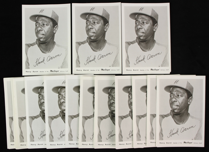 1974 Hank Aaron Atlanta Braves MacGregor Advisory Staff 5" x 7.5" Photos - Lot of 55