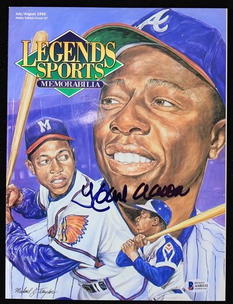 1995 Hank Aaron Atlanta Braves Signed Legends Sports Memorabilia Magazine (Beckett)