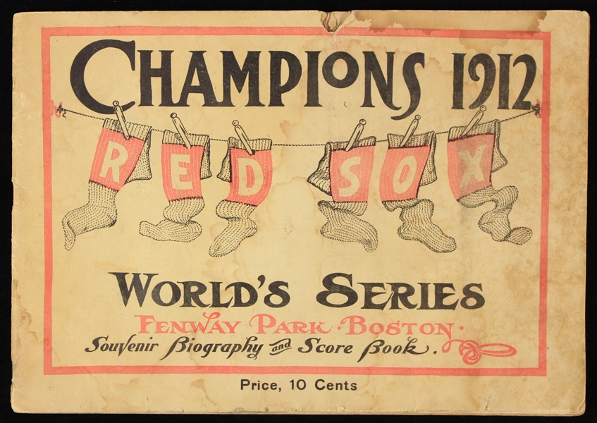 1912 Boston Red Sox World Series Champions Souvenir Biography & Score Book
