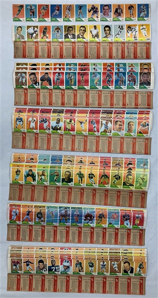 1960 Fleer Football Trading Cards Uncut & Color Correction Sheets - Lot of 250 Sheets w/ 11 Cards Each