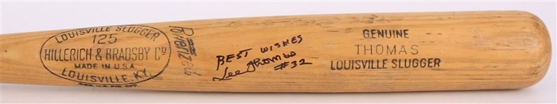 1961-64 Lee Thomas Los Angeles Angels Signed H&B Louisville Slugger Professional Model Game Used Bat (MEARS A8/JSA)