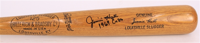 1963-64 Jimmie Hall Minnesota Twins Signed "1969 Cubs" H&B Louisville Slugger Professional Model Game Used Bat (MEARS A7/JSA) 