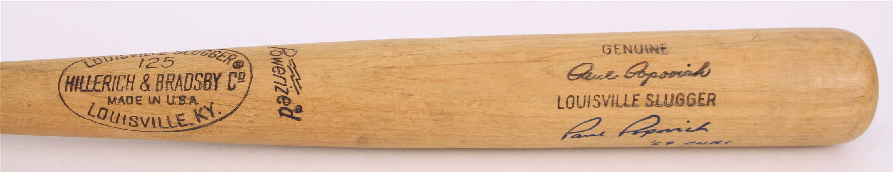 1974-75 Paul Popovich Pittsburgh Pirates Signed "69 Cubs" H&B Louisville Slugger Professional Model Game Used Bat (MEARS LOA/JSA)