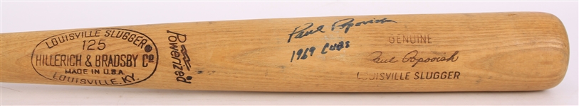 1974-75 Paul Popovich Pittsburgh Pirates Signed "1969 Cubs" H&B Louisville Slugger Professional Model Game Used Bat (MEARS A7/JSA)