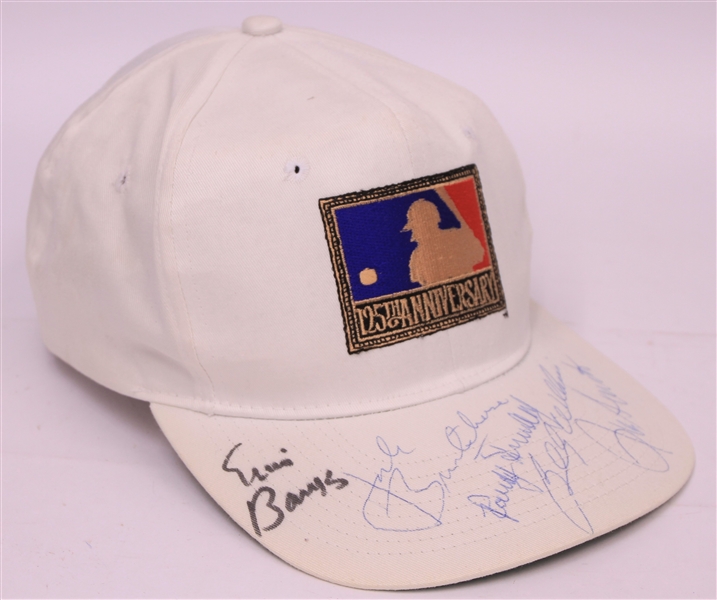 1994 Chicago Cubs Multi Signed MLB 125th Anniversary Cap w/ 5 Signatures Including Ernie Banks, Ron Santo, Billy Williams & More (JSA)