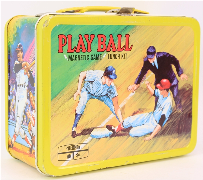 1969 Play Ball Magnetic Game Lunch Kit w/ Lunch Box & Thermos