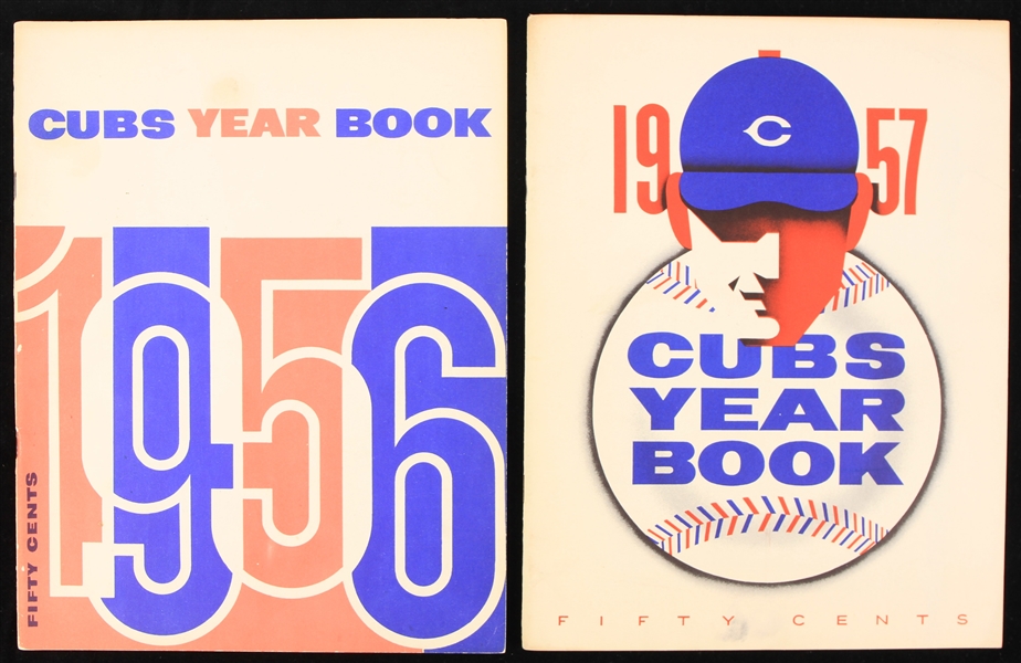 1956-57 Chicago Cubs Yearbooks - Lot of 2