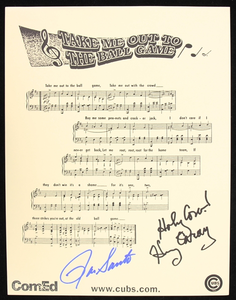 2000s Ron Santo Chicago Cubs Signed Take Me Out To The Ballgame Sheet Music (JSA)