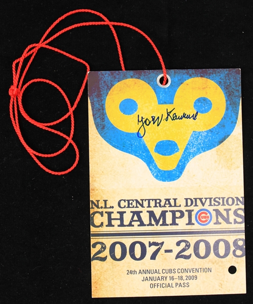 2009 Yosh Kawano Chicago Cubs Clubhouse Manager Signed Cubs Convention Pass (JSA)