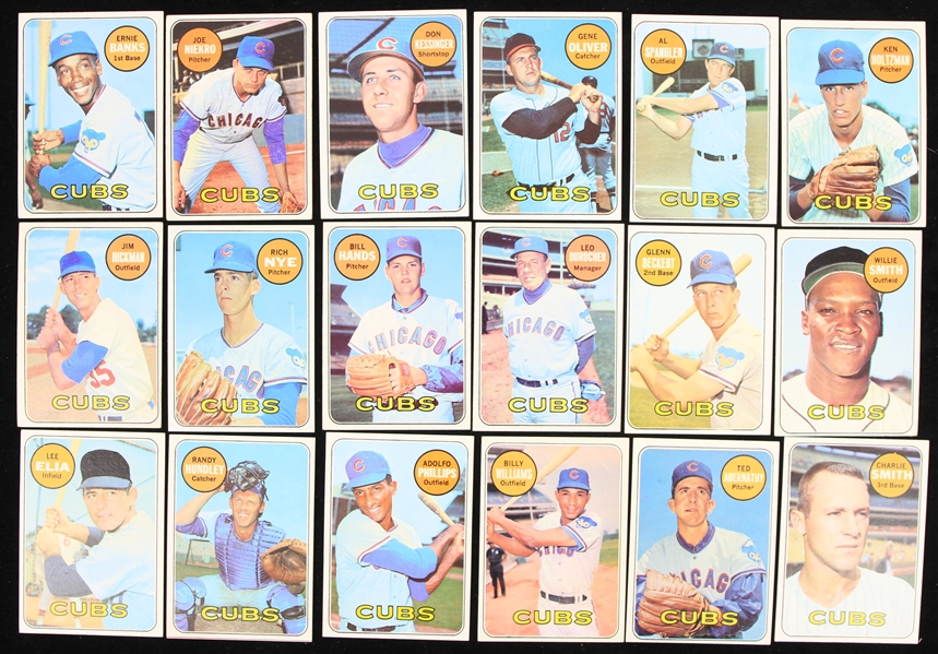 1969 Chicago Cubs Topps Baseball Trading Cards - Lot of 29