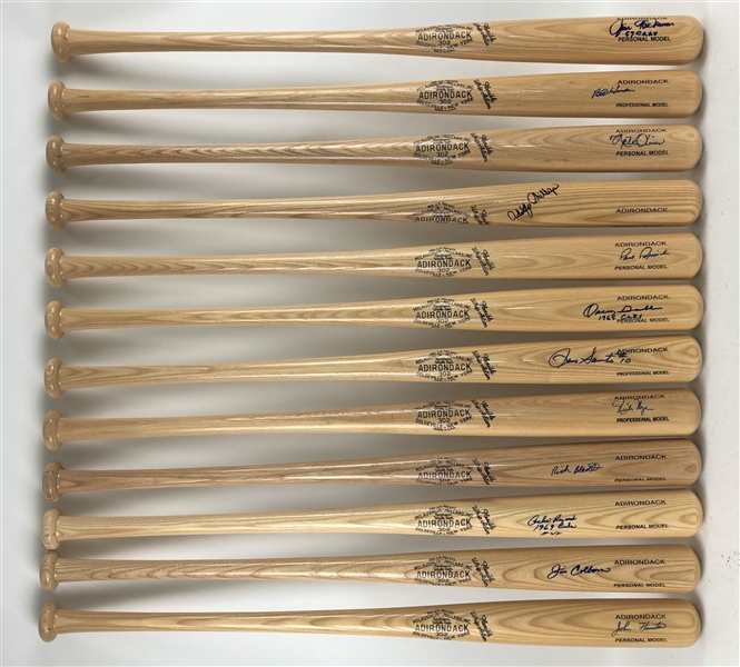 1969 Chicago Cubs Signed Adirondack Baseball Bat Collection - Lot of 35 w/ Leo Durocher, Fergie Jenkins, Ron Santo, Billy Williams & More (JSA)