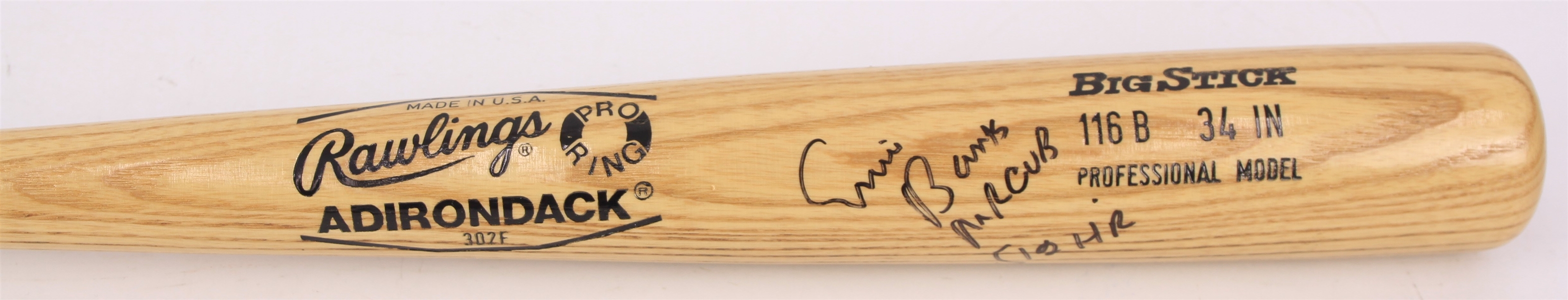 1983-86 Ernie Banks Chicago Cubs Signed & Dual Inscribed Rawlings Adirondack Bat (JSA)