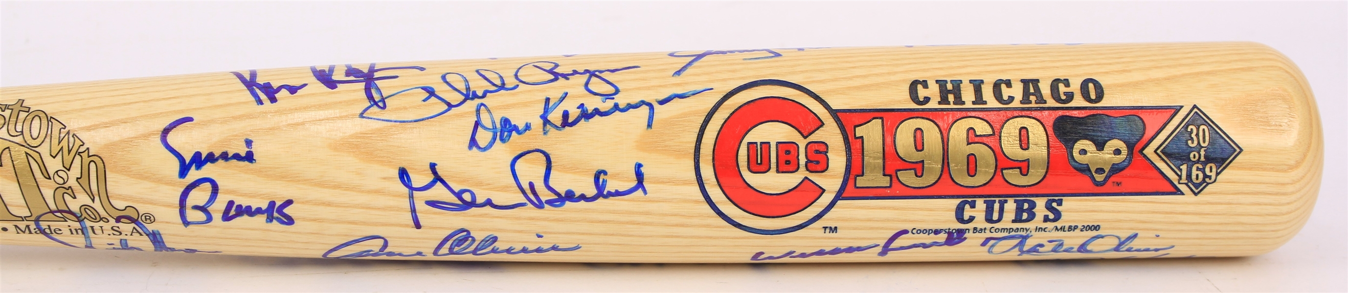 1969 Chicago Cubs Multi Signed Cooperstown Bat CO. Bat w/ 19 Signatures Including Ernie Banks, Ron Santo, Fergie Jenkins & More (JSA)