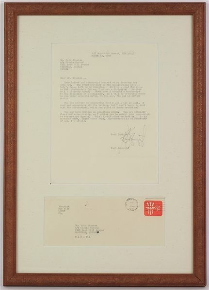 1980 Kurt Vonnegut Signed Correspondence Letter in 15x21 Frame (JSA)