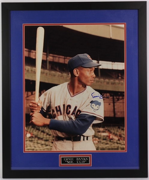 1953-1971 Ernie Banks Chicago Cubs "Mr. Cub" Signed 16x20 Framed Photo (JSA)