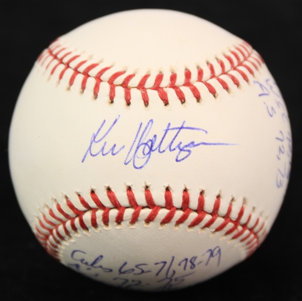 1984-86 Ken Holtzman Chicago Cubs Signed & Multi Inscribed ONL Feeney Baseball (JSA)