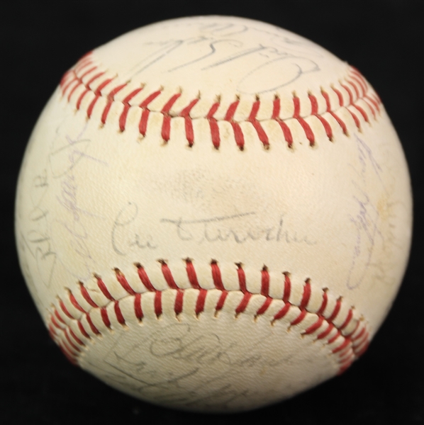 1969 Chicago Cubs Team Signed Baseball w/ 24 Signatures Including Leo Durocher, Ernie Banks, Fergie Jenkins & More (JSA)