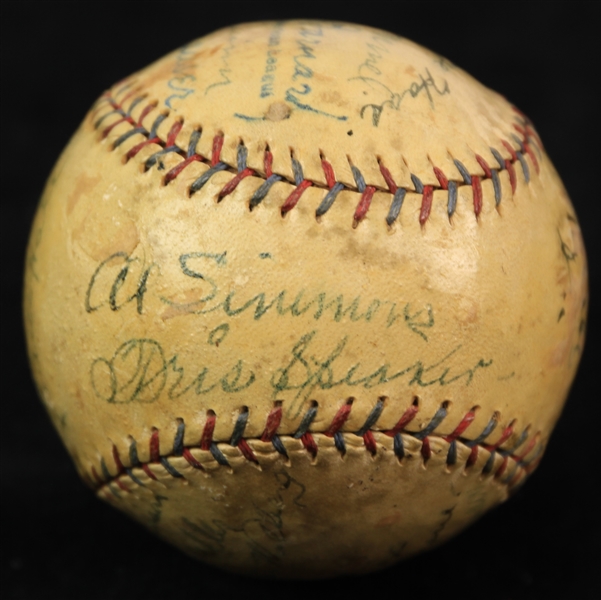 1928 Philadelphia Athletics Team Signed OAL Barnard Baseball w/ 20 Signatures Including Ty Cobb, Jimmie Foxx, Tris Speaker, Al Simmons, Mickey Cochrane, Lefty Grove & More (JSA Full Letter) 