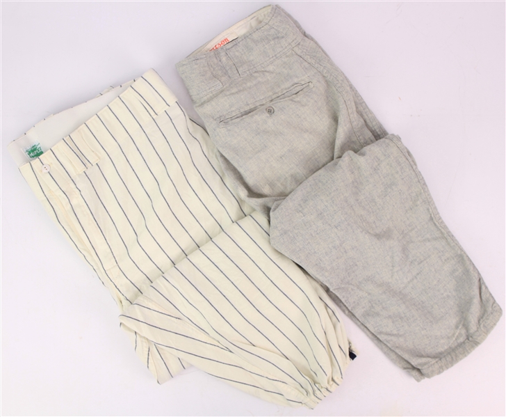 1963-84 Baseball Uniform Pants Collection - Lot of 2 w/ Earl Averill Game Worn & The Natural Movie Prop (MEARS LOA)