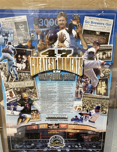 1953-1999 47 Greatest Moments in County Stadium History Posters (Lot of 2,500+)