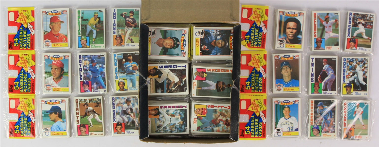 1984 Topps Baseball Trading Card Cello Pack Hobby Box w/ 24 Packs of 54 Cards Each
