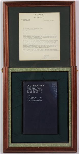 1955 J.C. Penney Signed Correspondence Letter & Autobiography w/ 13x26 Frame (JSA)