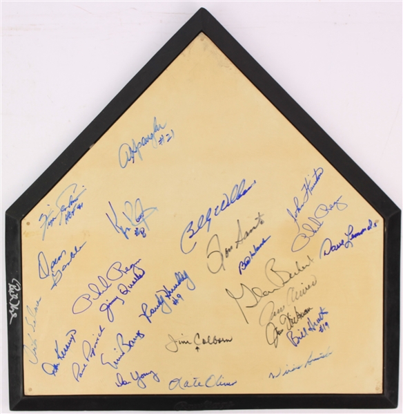 1969 Chicago Cubs Team Signed Home Plate w/ 25 Signatures Including Ernie Banks, Fergie Jenkins, Ron Santo & More (JSA)