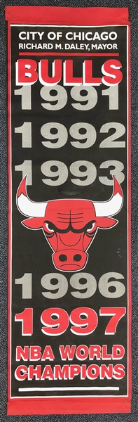 1991-97 Chicago Bulls NBA World Champions 30x97 Banner 