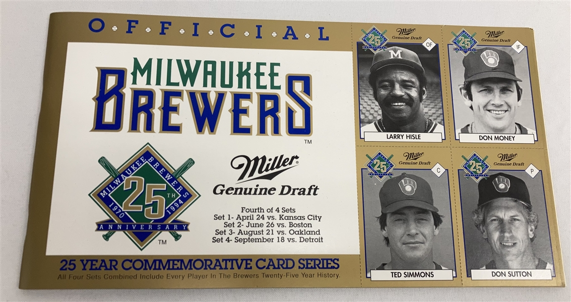 Milwaukee Brewers 25th Anniversary Commemorative Card Series Set 4 (19 Cases)