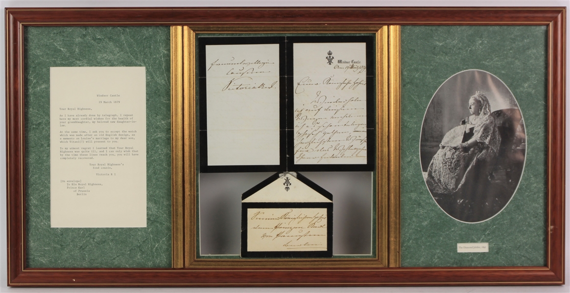 1879 Queen Victoria Signed 14x29 Framed Letter w/ Photo (JSA)