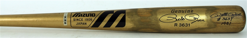 1981 VERY RARE Pete Rose Philadelpia Phillies Signed Mizuno Professional Model Game Used Bat (MEARS A10/JSA & PSA/DNA)