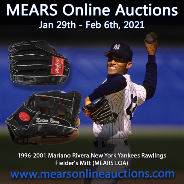 1996-2001 Mariano Rivera New York Yankees Rawlings Fielders Mitt (MEARS LOA)