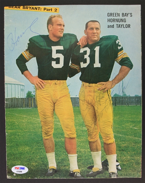 1960s Paul Hornung Jim Taylor Green Bay Packers Signed Magazine Page (PSA/DNA)