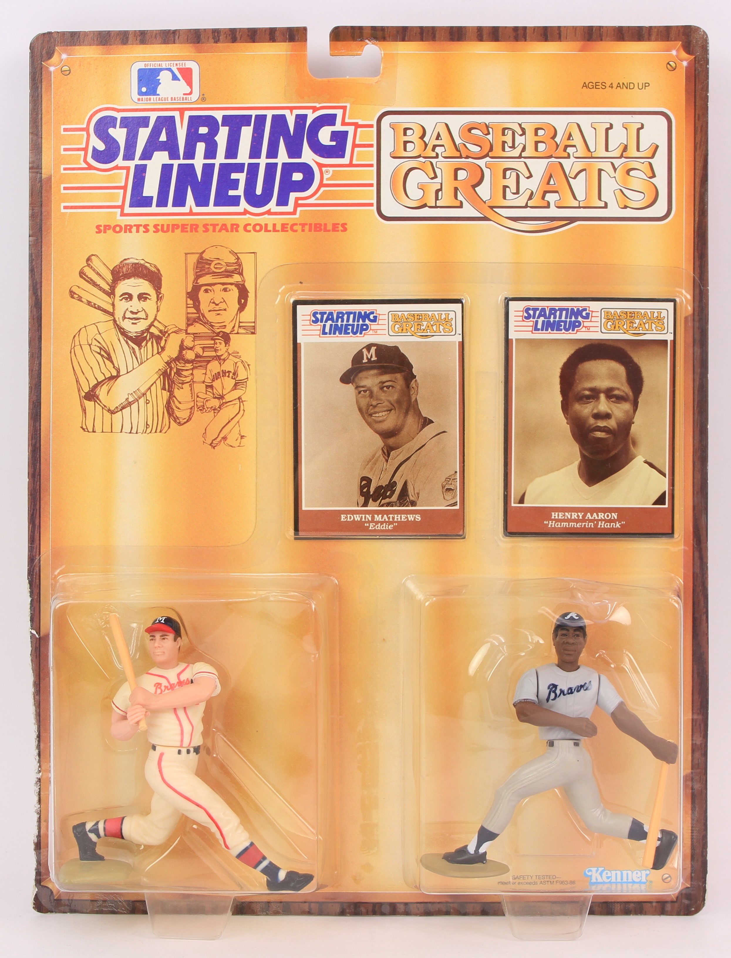1989 Starting Lineup Hank Aaron/Ed Mathews Baseball Greats Figures 
