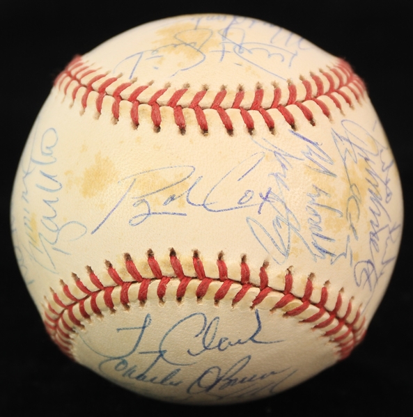 1995 Atlanta Braves World Series Champion Team Signed ONL Coleman Baseball w/ 29 Signatures Including Greg Maddux, Tom Glavine, John Smoltz, Chipper Jones & More (JSA LOA)