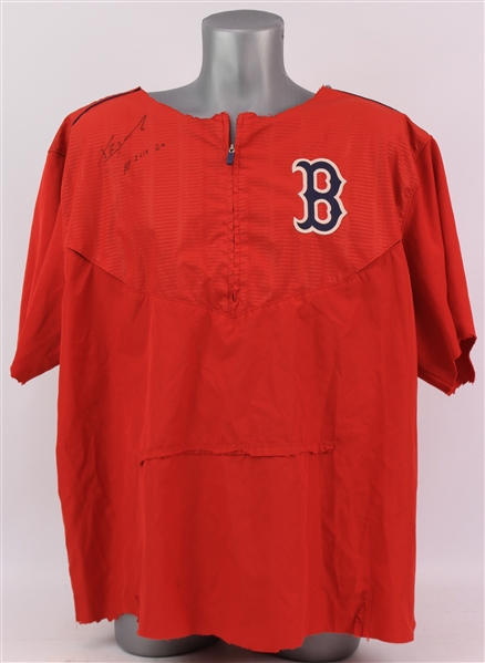 2015 Xander Bogaerts Boston Red Sox Signed Batting Practice Half Zip Pullover (MEARS LOA/JSA)