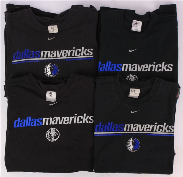 2002-03 Dallas Mavericks Warm Up Shirt Collection - Lot of 4 w/ Dirk Nowitzki, Michael Finley, Juwan Howard & Nick Van Exel (MEARS LOA)